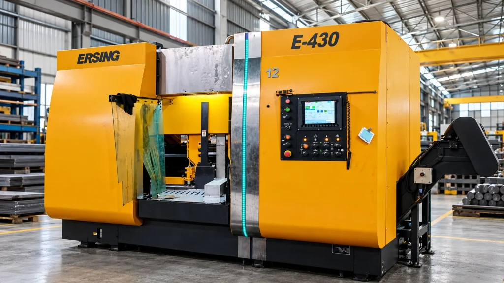 Everising E-430 CNC saw in the E STEEL SDN BHD workshop