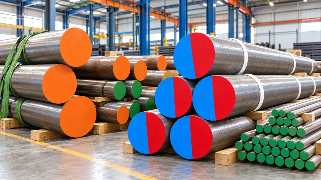 Vivid Steel Billets in Modern Warehouse